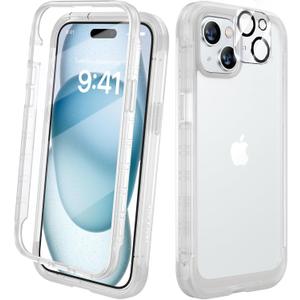Diaclara Designed for iPhone 15 Plus Case 6.7 Inch, Full Body Rugged Case with Built-in Touch Sensitive Anti-Scratch Screen Protector + Glass Camera Lens Protector for iPhone 15 Plus,Frosted Clear Diaclara Designed for iPhone 15 Plus Case 6.7 Inch, Full Body Rugged Case with Built-in Touch Sensitive Anti-Scratch Screen Protector + Glass Camera Lens Protector for iPhone 15 Plus,Frosted Clear