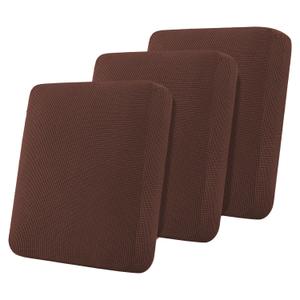 Flamingo P Super Stretch Couch Cushion Covers 3 Piece Set Sofa Seat Slipcovers with Elastic Bottom, Machine Washable Furniture Protector for Pets & Kids (3 Seat Cushion Cover, Burnt Brick)