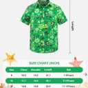 Yoimira Hawaiian Shirts for Boys, Button Down Short Sleeve Tropical Print, Kids Summer Beachwear Tops 7-14 Years (8, Four Leaf Clover and Rainbow)