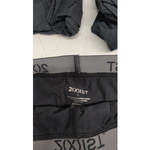 2(X)IST mens Cotton Stretch No Show Brief 3-pack (Large, Black/Black/Black)