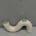 Ceramic Candle Holder, Modern Taper Candlestick Holder for Dining Table, Living Room Coffee Table, Candelabra for 2 Taper Candles (Cream)