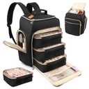 Nail Polish Organizer Backpack Holds 126 Bottles & Nail Lamp, Extra Large Nail Organizers and Storage Case with 3 Removable Pouches, Portable Nail Bag for Tech & Travel