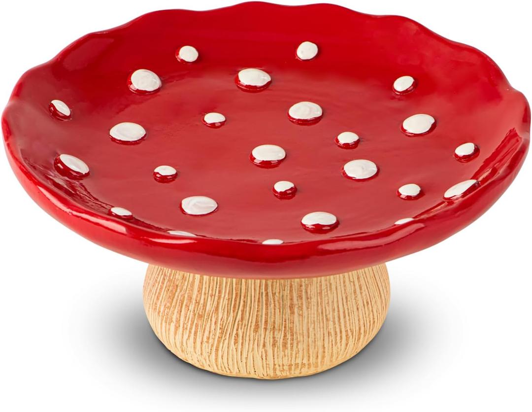 Mushroom Fruit Bowl For Kitchen Counter 10 Inch Fruit Holder Large fruitage Bowl Red Banana Basket For Kitchen Fruit Holder