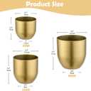 Briful Set of 3 Gold Galvanized Buckets Multi-Size Rustic Chic Metal Planters for Home Centerpieces Table Decorations, Farmhouse Garden Round Metal Pots for Flowers Plant Herb(4.7''/5.3''/6.5'')