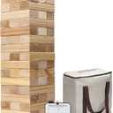 GoSports Giant Wooden Outdoor Stacking Game Stacks Up to 3 ft Large Toppling Tower with Case for Yard Games, Family Game Night, Camping, and Parties