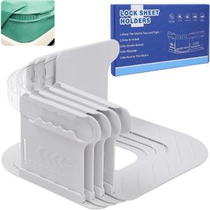 Bed Sheet Holder Straps Hold The Sheets in Place, Enhanced Bed Sheet Clips Keep The Sheets on and Taut Fit, Easy Installation (White)