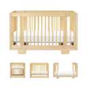 Babyletto Yuzu Convertible All-Stages Bassinet, Midi, Full-Size Crib in Natural, Greenguard Gold Certified, Portable & Adjustable with Conversion Kits and Pads Included