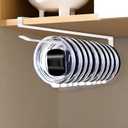 Tumbler Lid Organizer, Space Saving Yeti Lid Organizer Inside Cabinet, No Drill No Adhesive Cup Lid Holder, Yeti Tumbler Lid Holder for Kitchen Cabinet Organizers and Storage (1 pack Shallow, White)