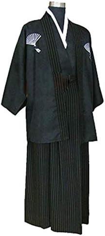CRB Men's Boys Japanese Traditional Samurai Men Kimono Warrior Robe Costume XL