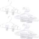 Hsei Nursery Hangers with Clips for Kids Baby Pants Hangers 10/20/40 Newborn Plastic Hanger with 20/40/80 Clip for Closet Toddler Clothes Coat Skirts Socks, White,30 Packs