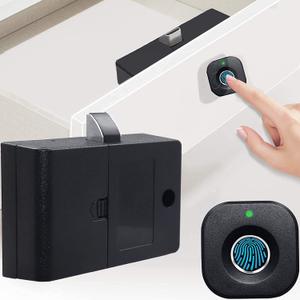 Bluetooth Fingerprint Cabinet Lock, Smart Biometric, Keyless Hidden, Child Safety Electric Lock (Black)