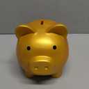 Cute Piggy Bank Plastic Pig Money Bank Adults Piggy Bank Pig Money Box Coin Bank Plastic Saving Coin Box for Boys Girls Kids (Golden)