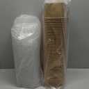 Maxdot 50 Pack Disposable Food Containers with Lids Paper Food Containers Bowls for Meal Prep, Salad, Ice Cream, Yogurt, Soup Bowls Party Leftover Box(29 oz) (Brown)