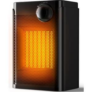 Portable Electric Space Heater, Fast Heating Space Heater, 1500W PTC Ceramic Personal Heater with Thermostat, Tip-Over & Overheat Protection, Compact for Bedroom, Bathroom, Office Desk, Indoor Use