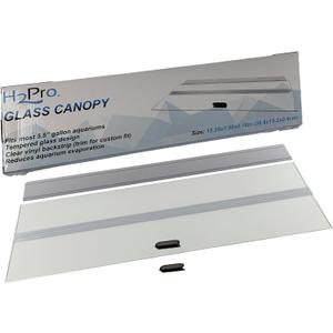 H2Pro Glass Canopy Aquarium Lid for Fresh & Saltwater Fish Tanks (16GT for Aqueon & Marineland 5.5gal Aquariums)
