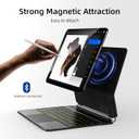 for iPad Air 13 inch case keyboard (M4 2026/ M3 2025/ M2 2024),Magic Keyboard for iPad Pro 12.9 (6th,5th,4th,3rd Gen),Magnetic Attach,Multi-Gesture Trackpad,7-Color Backlit,Shortcut Keys,Black