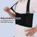 Work Back Brace for Men and Women Shoulder Straps Pain Relief Lower Support Belt With Suspenders Adjustable Workout Warehouse Heavy Lifting Safety Protection Construction Moving Black Medium (Black, M)