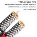 2 x 2FT 10AWG SAE Battery Connector, 10 AWG SAE Charger Extension Cable Leads, 24 Inches Ring Terminal Harness Cable, Easy Quick Convenient Connect for Motorcycles, Cars, Solar Panel