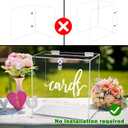 Hooqict Clear Acrylic Card Box with Lock and Slot, Thick DIY Wedding Gift Card Box for Party, Graduation, Wedding Reception, Retirement, Bridal or Baby Shower, Raffle Ticket Money Envelope Holder