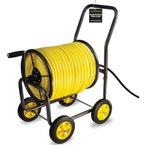 Garden Hose Reel Cart, Heavy Duty Steel Reel with Wheels, Garden Hose Holder for Outside, Backyard, or Lawn, Mobile Garden Cart Holds Up to 250 ft of 5/8