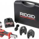 RIDGID 72553 Model RP 115 Mini Press Tool and Battery Kit with 1/2" to 3/4" ProPress Press Tool Jaws, 2V Li/Ion Battery, 12V Charger, and Carrying Case , Red