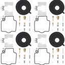 4-Pack Carburetor Repair Kits Diaphragm Float Replacement for Kawasaki ZX600 ZX6R ZZR600 1990-1995 Zx-6 1990-2005