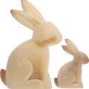 MAGICLULU Home Decoration Ornaments 1 Pair Unfinished Wooden Rabbit Wood Crafts Wood Bunny Cutout Figurine Ornament for DIY Craft Home Easter Party Decor Wood Bunny Peg Doll