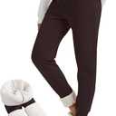 FULLSOFT Thick Fleece Lined Sweatpants for Women-Thermal Warm Athletic Joggers with Pockets Lounge Pants for Running Winter (Medium, Brown)