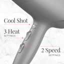 Remington Damage Protection Hair Dryer with Ceramic Ionic Tourmaline Technology, Grey, Diffuser and Concentrator, 3 Piece Set
