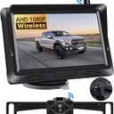 Wireless Backup Camera for Car wth 5 Inch 1080P Minitor Night Vision Reverse Rear View Camera for Truck, SUV, Van, Camper,No Wiring
