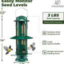 Kingsyard Squirrel Proof Bird Feeders with Weight-Activated Perches, Metal Wild Bird Feeder for Outdoors Hanging, 3 lb Large Seed Capacity, Green