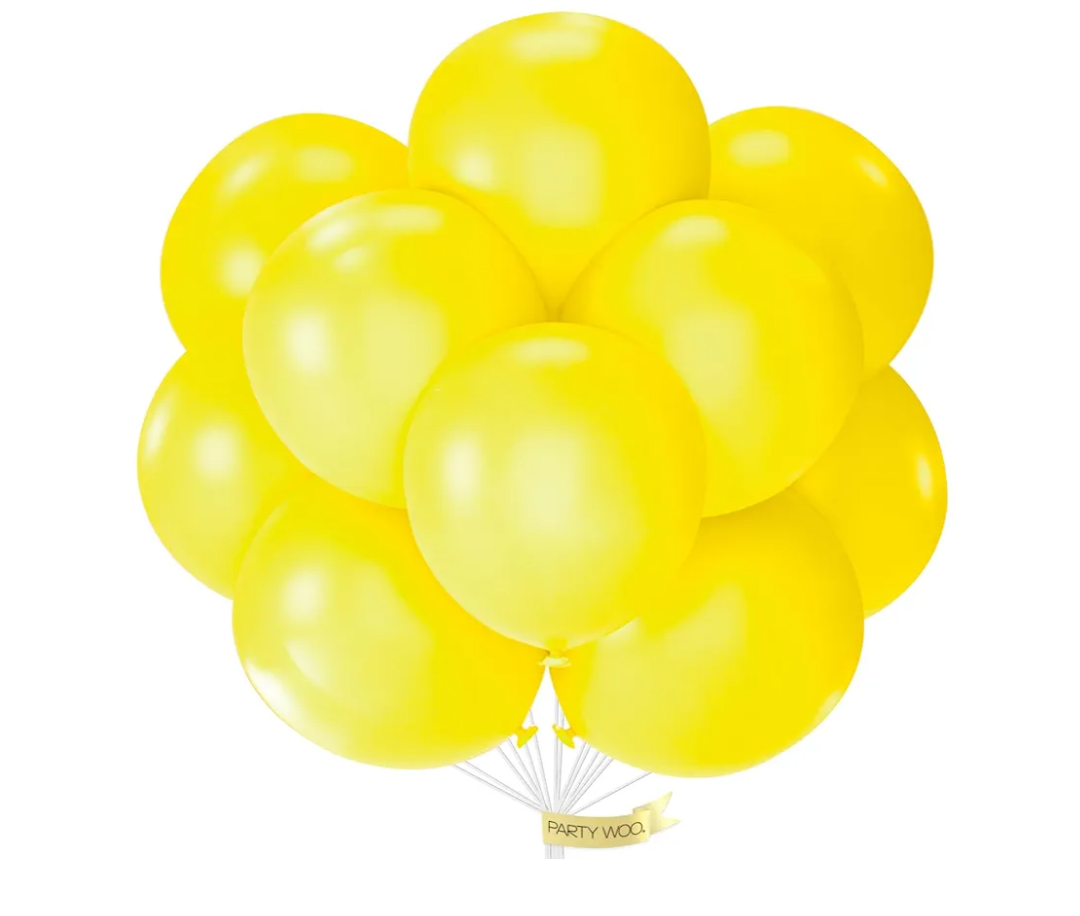 PartyWoo Yellow Balloons 20 pcs 18 Inch Large Big Jumbo Giant Matte Yellow Latex Helium Balloons for Easter Bee Baby Shower Gender Reveal Sunflower Graduation Birthday Party Decorations Yellow-Y55