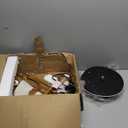 EDISHINE 68" Arc Floor Lamp with Table, Vintage Standing Lamp for Living Room with Tray, Tall Reading Lamp, Beige Shade, Adjustable Arm, Remote Dimmable Bulb Included, for Bedroom Office, Wood Grain