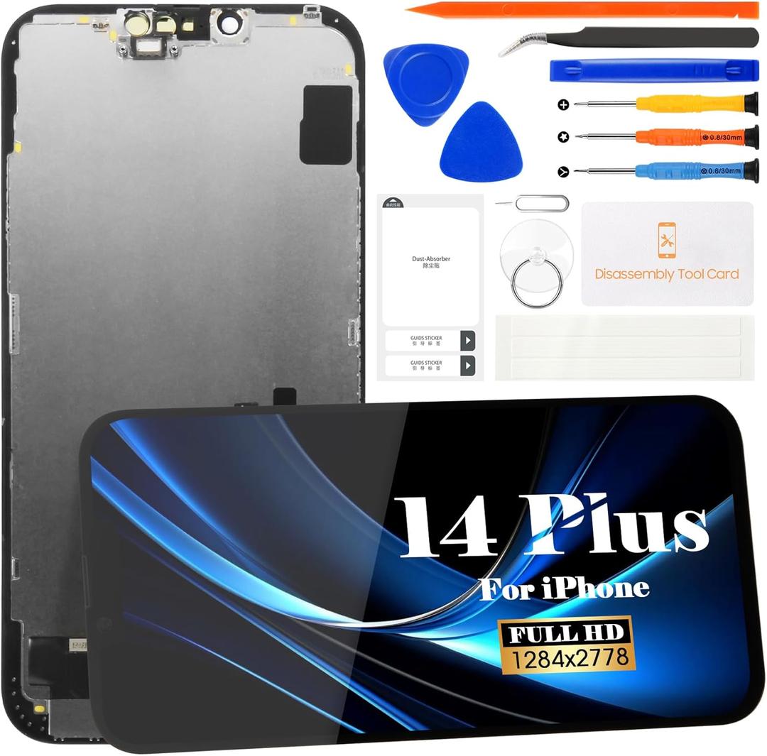 TFT for iPhone 14 Plus Screen Replacement for iPhone 14 Plus LCD Replacement for iPhone 14 Plus A2632 Touch Screen Display Digitizer Assembly Repair Kits(BlackWithout Frame)