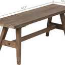Wnutrees 47" Farmhouse Wood Bench, Dining Room Bench, Entryway Bench for Living Dining Room, Solid Wood, Easy to Assemble, Brown