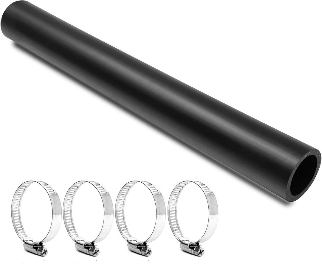 Gasoline Fuel Filler Neck Hose with 4 Hose Clamps,1 1/2 inches Inside Diameter Fuel Hose, Reinforced Gas tank filler hose (straight, 1 1/2" ID 15 7/8" Long)