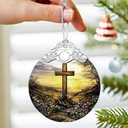 Cross Sunset Ornament  Christian Christmas Decor & Religious Christmas Ornament; Christian Home Decor (Holiday Present, Bauble Present, Christian Gifts, Religious Gifts, Gift Idea, Gift Exchange)