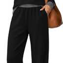 WIHOLL Two Piece Lounge Sets for Women Fall Travel Airport Vacation Outfits (Black, S)
