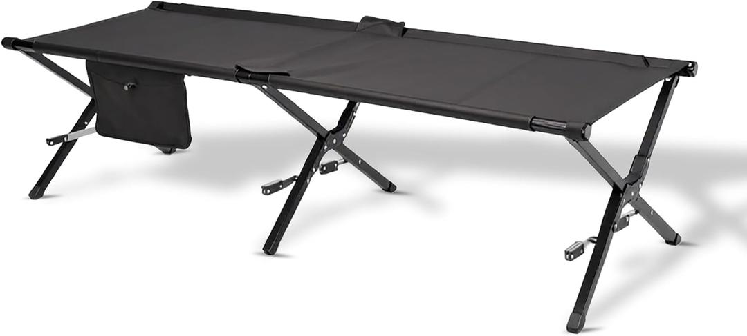 Ultralight Camping Cot for Adults, 120kg Sleeping Support Camping Bed, Easy Setup, Foldable and Portable for Backpacking, Hiking and Travel, 190X63X43cm
