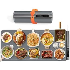 Newise Graphene Warming Mat for Food - Fast Full Surface Heating, Extra Large (XXL 36”x 16") Electric Warming Trays for Buffets Party Countertop with 6 Temp & Timer Settings, Gifts for Mom Wife, Gray
