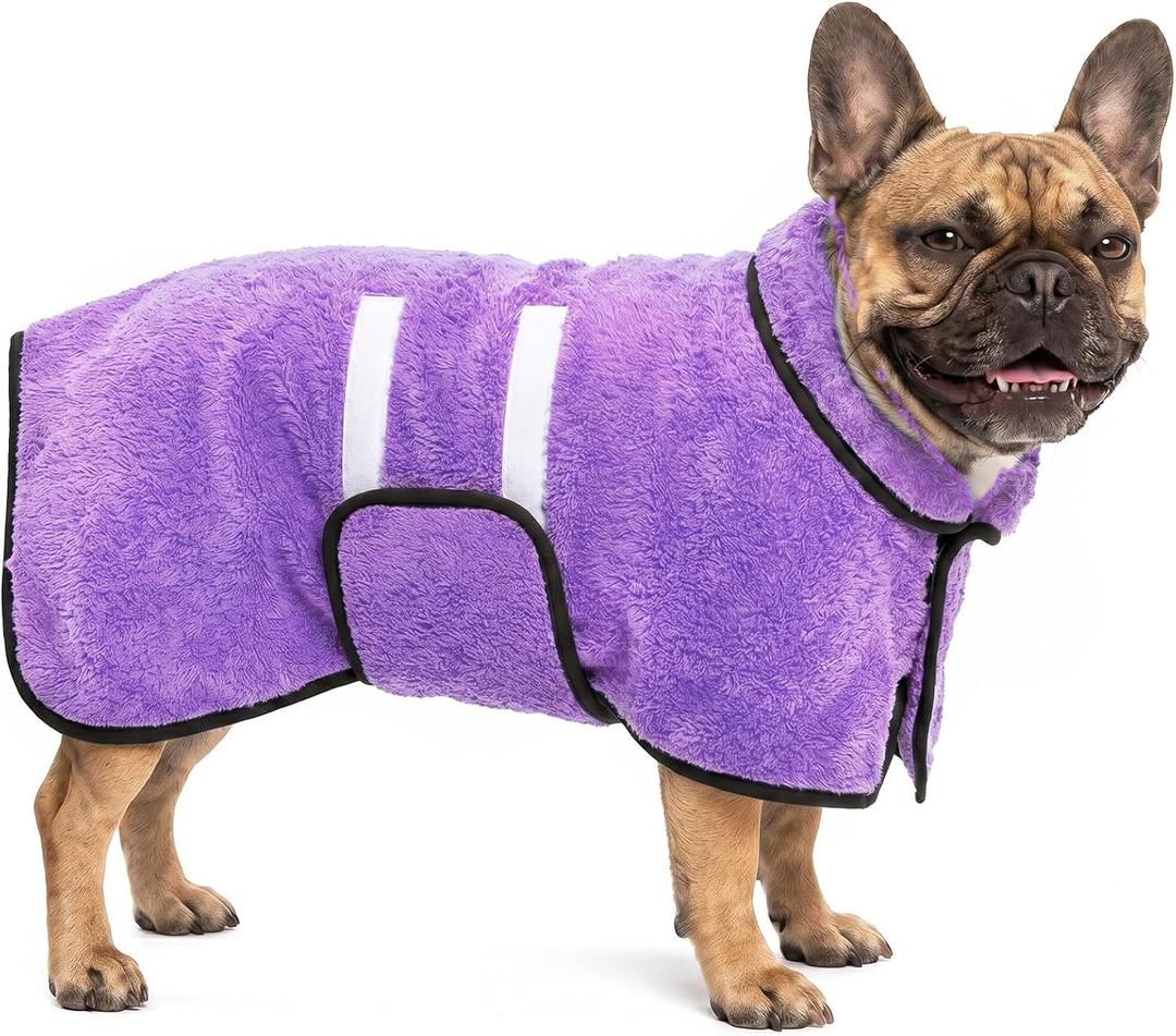 Dog Bathrobe, Super Absorbent for Small to Large Dogs, Light Purple, S