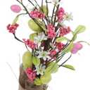 Artificial Egg Tree Branches Led Lights Easter Eggs Table Decoration Lively Ornament Set