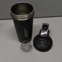 BlenderBottle Strada Shaker Cup Insulated Stainless Steel Water Bottle with Wire Whisk, 24-Ounce, Black