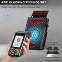 Wallet for Men Wallet with Slim Pop Up Card Holder 9-13 Cards, Bifold Minimalist Smart Wallet RFID Blocking Credit Card Holder with ID Window & Stretchable Cash Slot Compact Metal Aluminum Card Case
