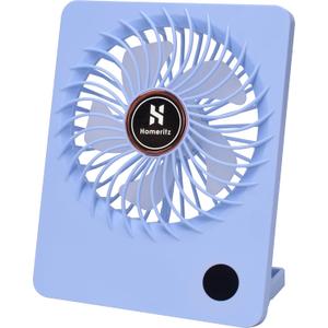 Personal Battery Operated Desk Fan, Rechargeable Fan, 2000mAh Battery, Power Display and 180 Tilt Folding, Ultra Quiet and Portable, Office, Camping, in Car (Blue), Compact