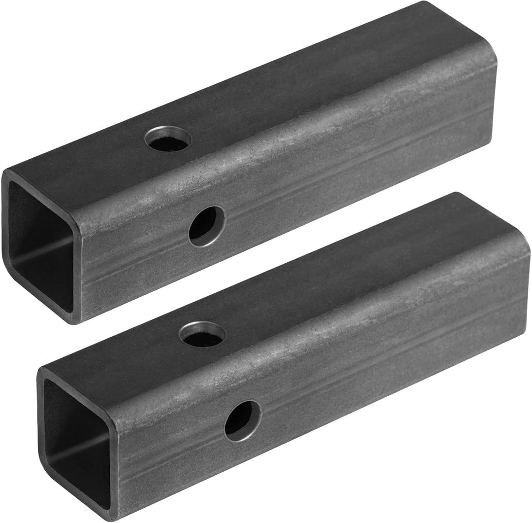 2 Pack Weld-On Hitch Receiver Tube Inserts for 2" Hitch Receivers, 8" Length, 5/8" Pin Hole, 3/16" Thickness