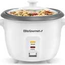 Elite Gourmet ERC-006NST# Electric Rice Cooker with Non Stick Inner Pot Makes Soups, Stews, Grains, Cereals, Keep Warm Feature, 6 Cups, White