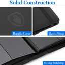 Premium 12 Pocket Card Binder for 912 Cards, Fabmaker PU Cover Trading Card Binder, Sturdy Card Collection Album, Sleek Card Holder Folders for Game Cards & Sports Cards, Black