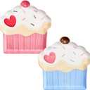 Bico Cupcake with Heart Appetizer Plates Set, Valentine's, 7 inch Dessert Plates, Microwave and Dishwasher Safe