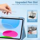 iPad 10th Generation Case with Keyboard 10.9 Inch 2022/iPad (A16) 11th Gen 11 Inch 2025 - Magnetic Detachable Keyboard, Stain Proof Cover, Smart Folio Case with Pencil Holder - Sky Blue
